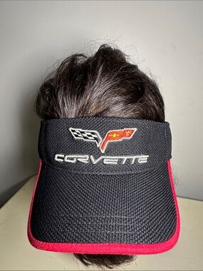 Corvette Ralph White Black with Red Mesh Visor